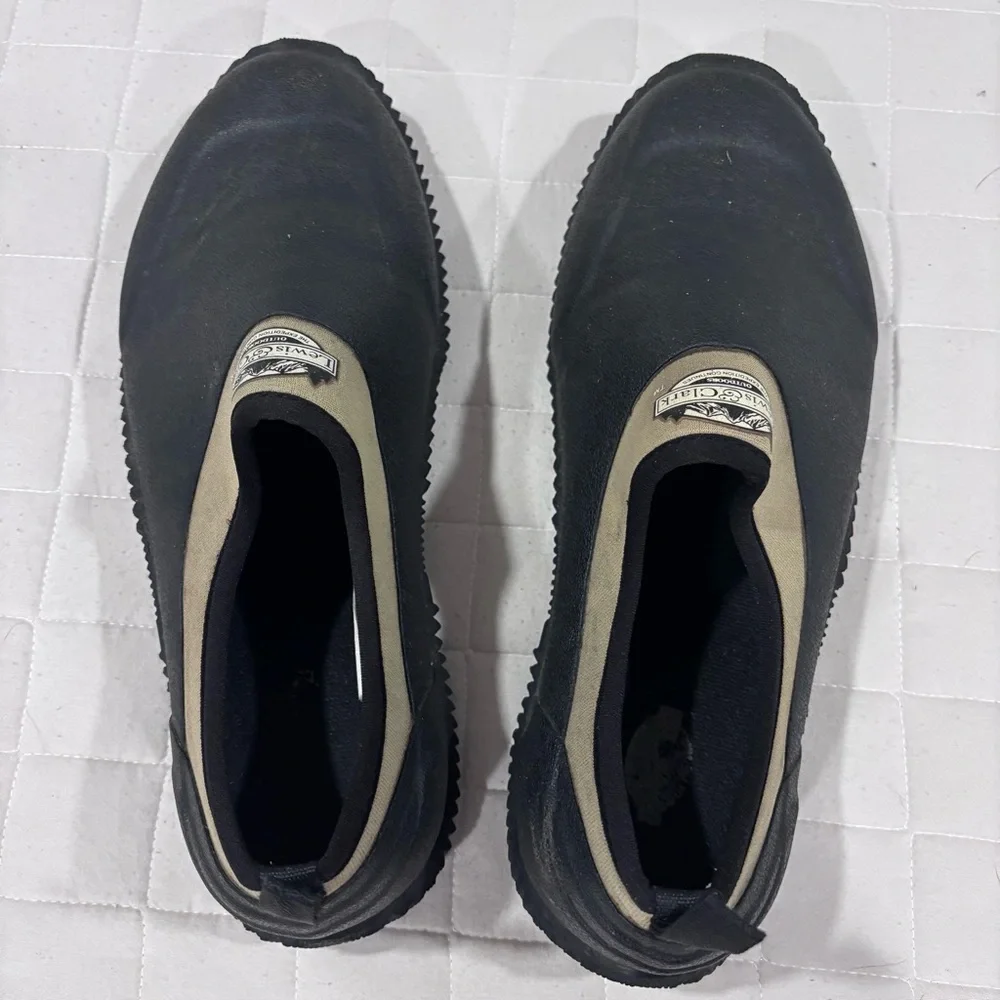 Lewis & Clark Men Slip-On Vulcanized Rubber Boot Khaki Black 11 All Weather Moc